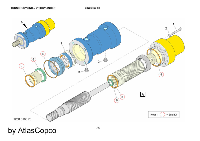 The Atlas Copco / Epiroc 3222 3197 68 Turning cylinder
