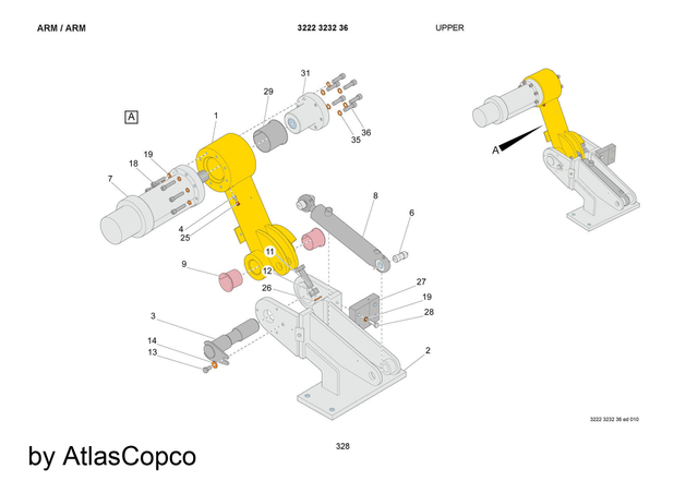 The Atlas Copco / Epiroc 3222 3197 68 Turning cylinder